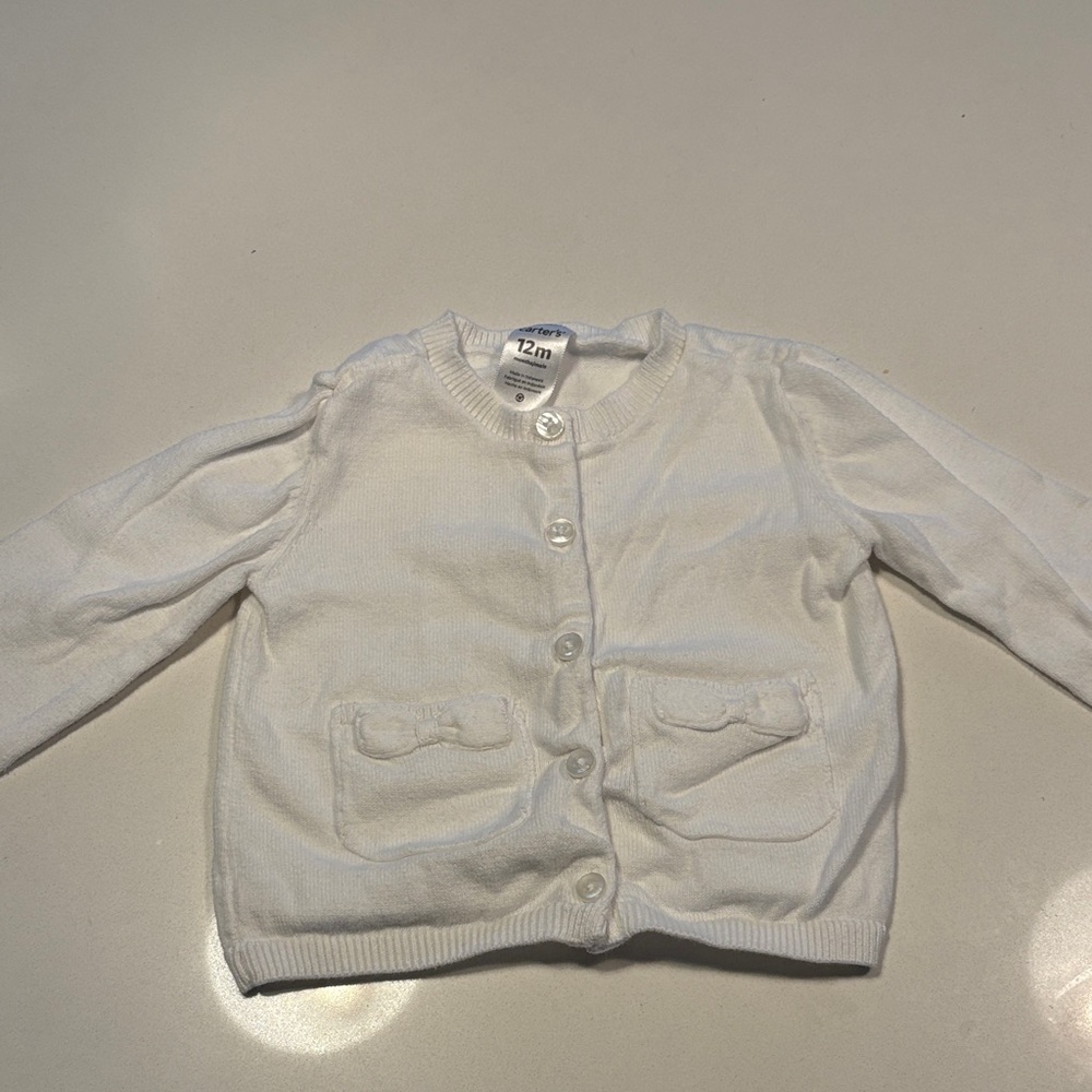Carters White Kids Cardigan